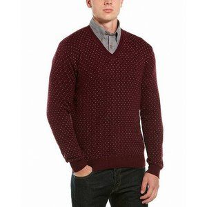 NWOT Men's Large Brooks Brothers Burgundy MicroDot Wool Blend Sweater